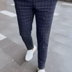 spodnie męskie w kratke
